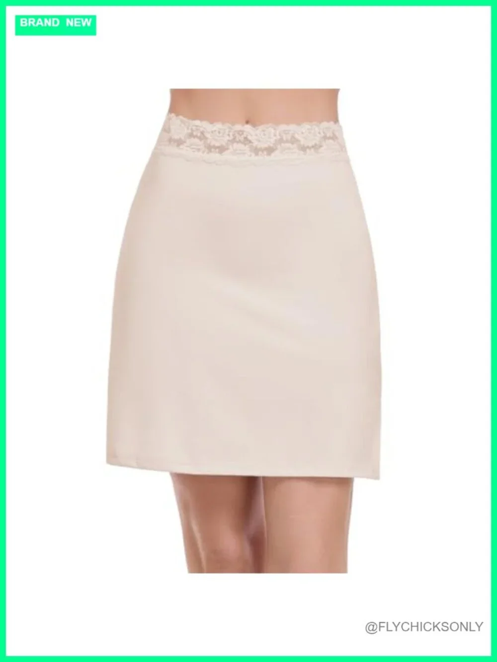 Half Slip Underskirt with Floral Lace Waistband Anti-Static